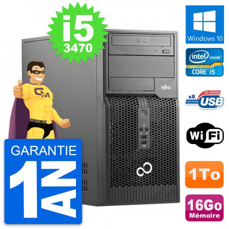 PC Tour Fujitsu Esprimo P510 MT Core i5-3470 RAM 16Go Disque 1To Windows 10 Wifi