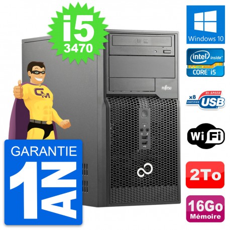 PC Tour Fujitsu Esprimo P510 MT Core i5-3470 RAM 16Go Disque 2To Windows 10 Wifi