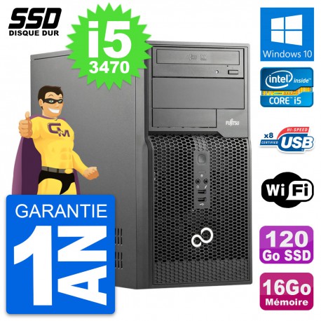 PC Tour Fujitsu Esprimo P510 MT Intel i5-3470 RAM 16Go SSD 120Go Windows 10 Wifi