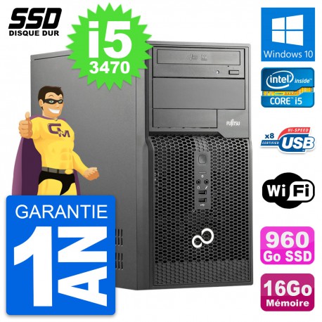 PC Tour Fujitsu Esprimo P510 MT Intel i5-3470 RAM 16Go SSD 960Go Windows 10 Wifi