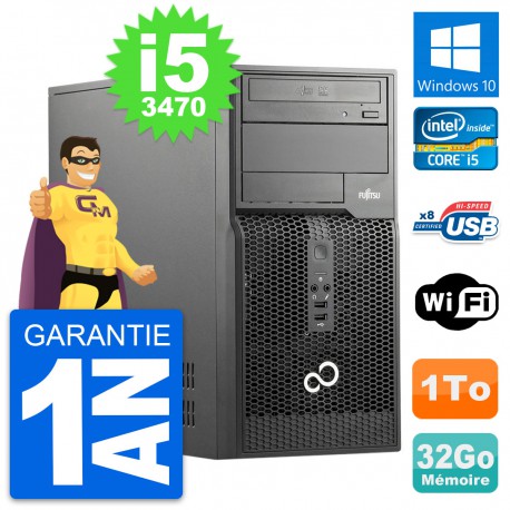 PC Tour Fujitsu Esprimo P510 MT Core i5-3470 RAM 32Go Disque 1To Windows 10 Wifi