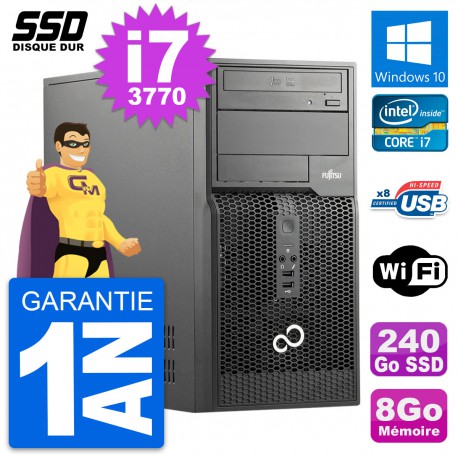 PC Tour Fujitsu Esprimo P510 MT Intel i7-3770 RAM 8Go SSD 240Go Windows 10 Wifi