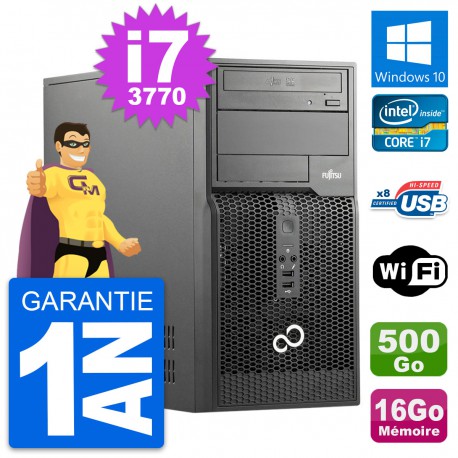 PC Tour Fujitsu Esprimo P510 Core i7-3770 RAM 16Go Disque 500Go Windows 10 Wifi