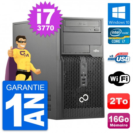 PC Tour Fujitsu Esprimo P510 MT Core i7-3770 RAM 16Go Disque 2To Windows 10 Wifi