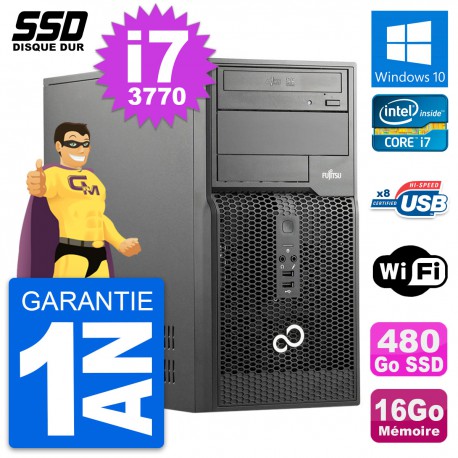 PC Tour Fujitsu Esprimo P510 MT Intel i7-3770 RAM 16Go SSD 480Go Windows 10 Wifi