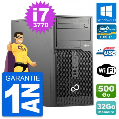 PC Tour Fujitsu Esprimo P510 Core i7-3770 RAM 32Go Disque 500Go Windows 10 Wifi