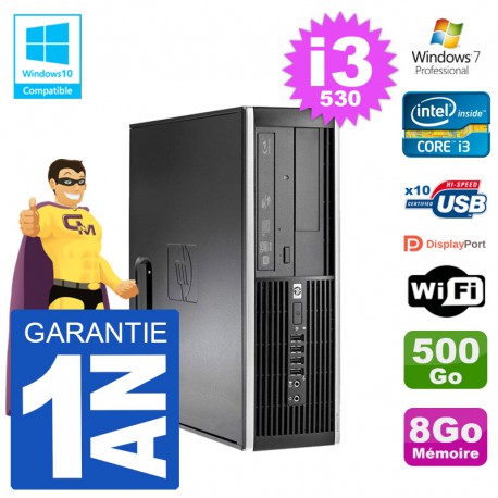 PC HP Compaq 8100 SFF i3-530 RAM 8Go Disque 500Go Graveur DVD Wifi W7
