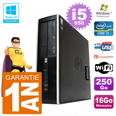 PC HP Compaq 8100 SFF i5-650 RAM 16Go Disque 250Go Graveur DVD Wifi W7