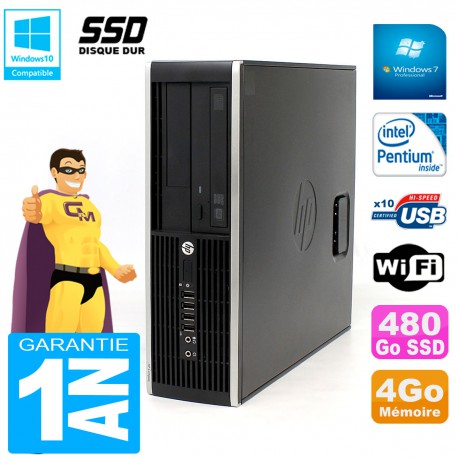 PC HP Compaq Pro 6200 SFF Intel G840 RAM 4Go 480 Go SSD Graveur DVD Wifi W7
