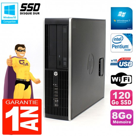 PC HP Compaq Pro 6200 SFF Intel G840 RAM 8Go 120 Go SSD Graveur DVD Wifi W7