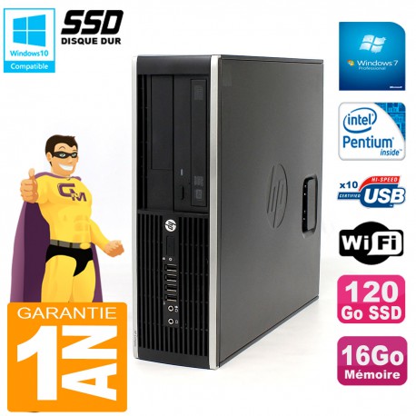 PC HP Compaq Pro 6200 SFF Intel G840 RAM 16Go 120 Go SSD Graveur Wifi W7