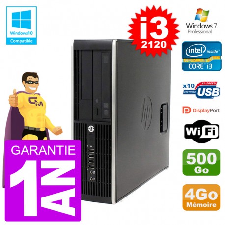 PC HP 6200 SFF Intel i3-2120 RAM 4Go Disque 500Go Graveur DVD Wifi W7