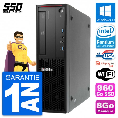 PC Lenovo ThinkStation P300 SFF Intel G3220 RAM 8Go SSD 960Go Windows 10 Wifi