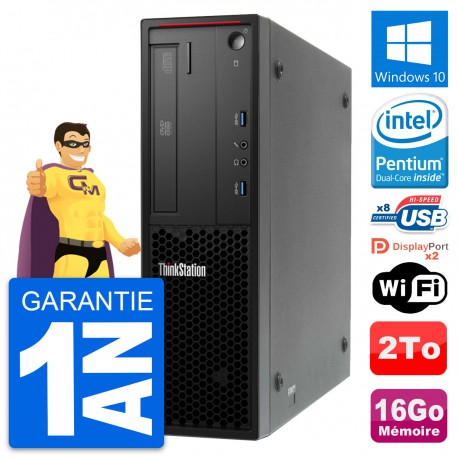 PC Lenovo ThinkStation P300 SFF Intel G3220 RAM 16Go Disque 2To Windows 10 Wifi