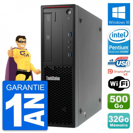 PC Lenovo ThinkStation P300 SFF G3220 RAM 32Go Disque Dur 500Go Windows 10 Wifi