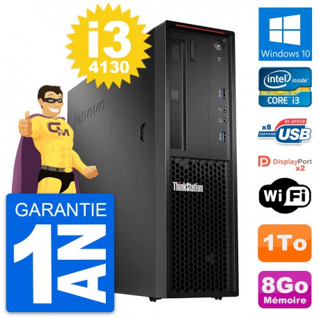 PC Lenovo ThinkStation P300 SFF Intel i3-4130 RAM 8Go Disque 1To Windows 10 Wifi