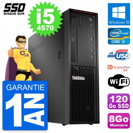 PC Lenovo ThinkStation P300 SFF Intel i5-4570 RAM 8Go SSD 120Go Windows 10 Wifi