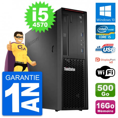 PC Lenovo ThinkStation P300 SFF i5-4570 RAM 16Go Disque 500Go Windows 10 Wifi