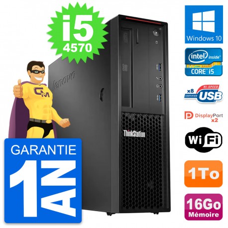 PC Lenovo ThinkStation P300 SFF Core i5-4570 RAM 16Go Disque 1To Windows 10 Wifi