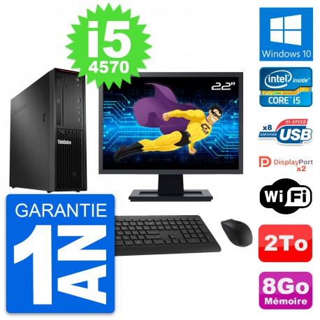 PC Lenovo P300 SFF Ecran 22" Intel i5-4570 RAM 8Go Disque 2To Windows 10 Wifi