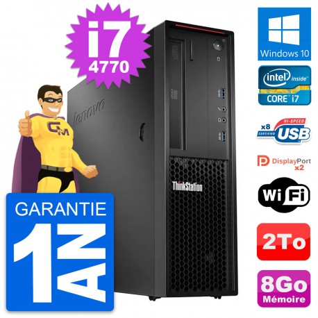 PC Lenovo ThinkStation P300 SFF Intel i7-4770 RAM 8Go Disque 2To Windows 10 Wifi