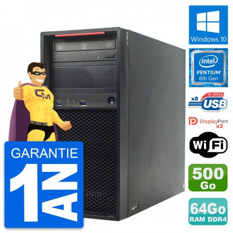 PC Tour Lenovo ThinkStation P320 MT G4400 RAM 64Go Disque 500Go Windows 10 Wifi