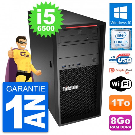 PC Tour Lenovo P320 MT Intel Core i5-6500 RAM 8Go Disque Dur 1To Windows 10 Wifi