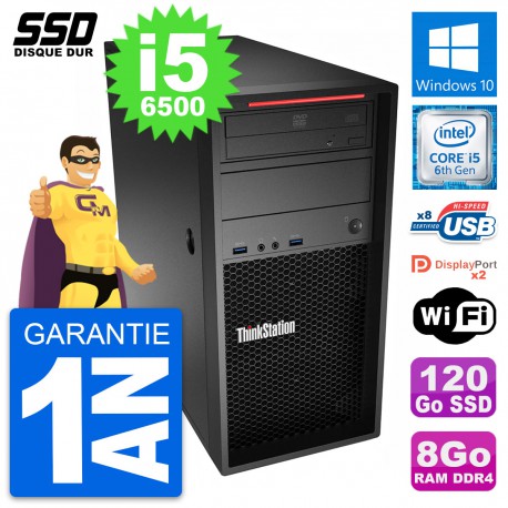 PC Tour Lenovo ThinkStation P320 Intel i5-6500 RAM 8Go SSD 120Go Windows 10 Wifi
