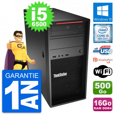 PC Tour Lenovo ThinkStation P320 i5-6500 RAM 16Go Disque 500Go Windows 10 Wifi