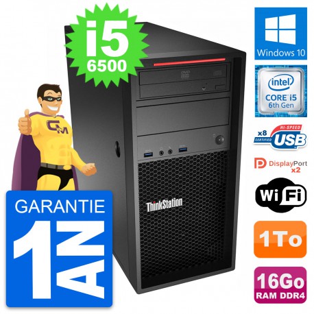 PC Tour Lenovo ThinkStation P320 i5-6500 RAM 16Go Disque Dur 1To Windows 10 Wifi