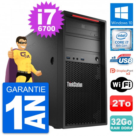 PC Tour Lenovo ThinkStation P320 i7-6700 RAM 32Go Disque Dur 2To Windows 10 Wifi