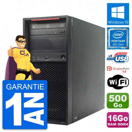 PC Tour Lenovo ThinkStation P310 MT G4400 RAM 16Go Disque 500Go Windows 10 Wifi