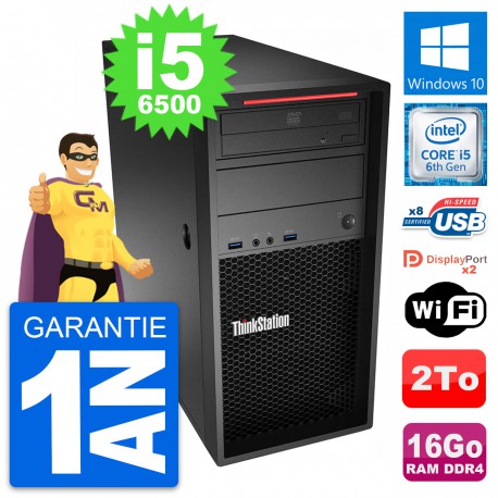 PC Tour Lenovo ThinkStation P310 i5-6500 RAM 16Go Disque Dur 2To Windows 10 Wifi