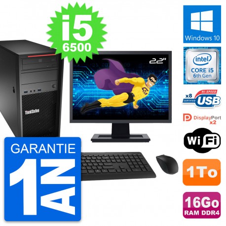 PC Tour Lenovo P310 Ecran 22" Intel i5-6500 RAM 16Go Disque 1To Windows 10 Wifi