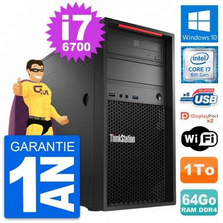 PC Tour Lenovo ThinkStation P310 MT i7-6700 RAM 64Go Disque 1To Windows 10 Wifi