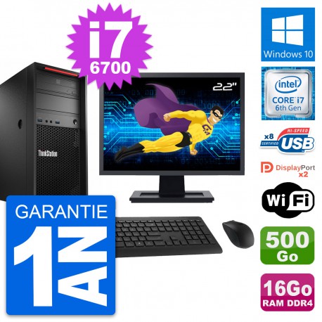 PC Tour Lenovo P310 Ecran 22" Core i7-6700 RAM 16Go Disque 500Go Windows 10 Wifi