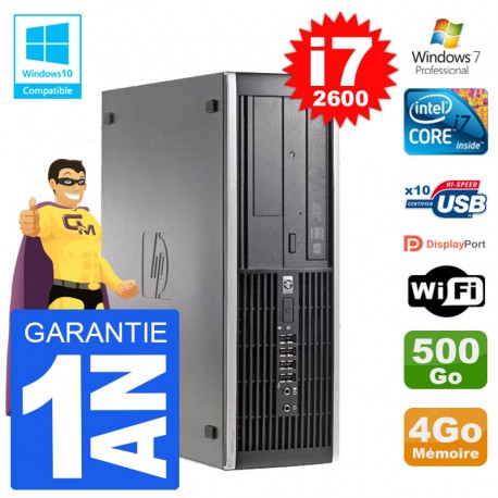 PC HP 6200 SFF Intel i7-2600 RAM 4Go Disque 500Go Graveur DVD Wifi W7