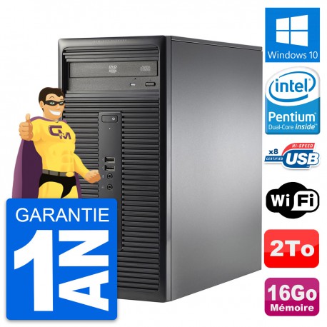 PC Tour HP 280 G1 MT Intel Pentium G3220 RAM 16Go Disque Dur 2To Windows 10 Wifi