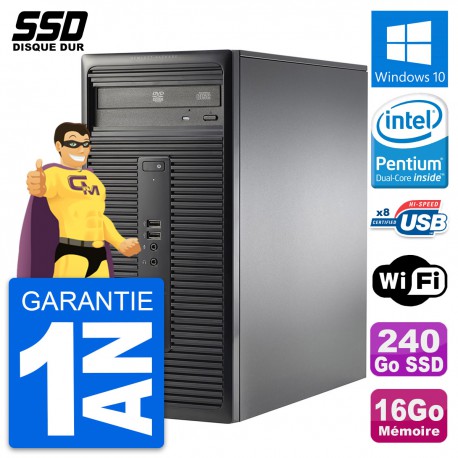 PC Tour HP 280 G1 MT Intel Pentium G3220 RAM 16Go SSD 240Go Windows 10 Wifi