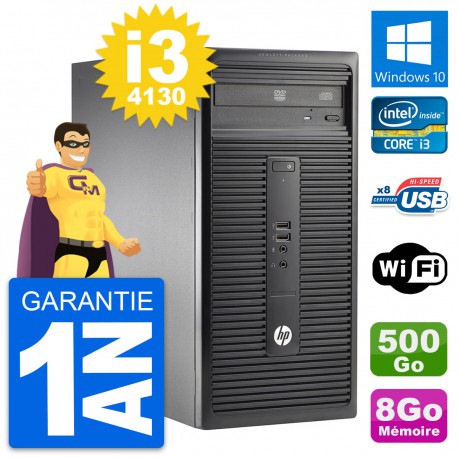 PC Tour HP 280 G1 MT Intel Core i3-4130 RAM 8Go Disque Dur 500Go Windows 10 Wifi
