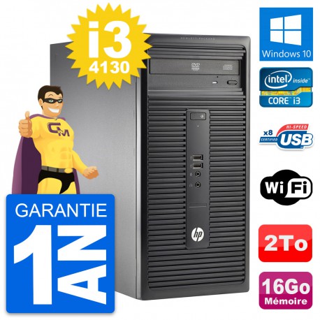 PC Tour HP 280 G1 MT Intel Core i3-4130 RAM 16Go Disque Dur 2To Windows 10 Wifi