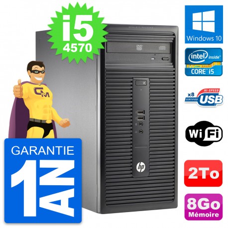 PC Tour HP 280 G1 MT Intel Core i5-4570 RAM 8Go Disque Dur 2To Windows 10 Wifi