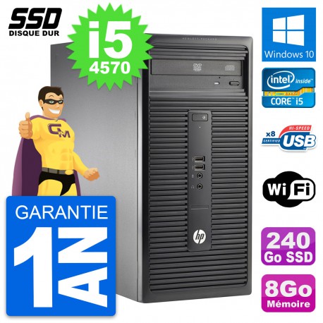 PC Tour HP 280 G1 MT Intel Core i5-4570 RAM 8Go SSD 240Go Windows 10 Wifi