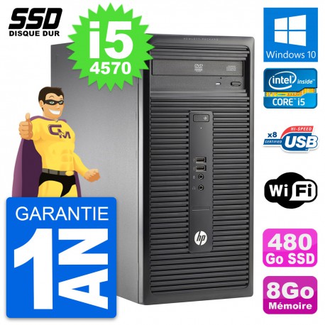 PC Tour HP 280 G1 MT Intel Core i5-4570 RAM 8Go SSD 480Go Windows 10 Wifi