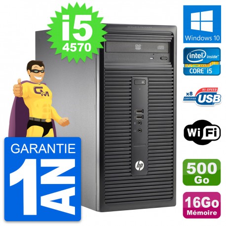 PC Tour HP 280 G1 MT Intel Core i5-4570 RAM 16Go Disque 500Go Windows 10 Wifi