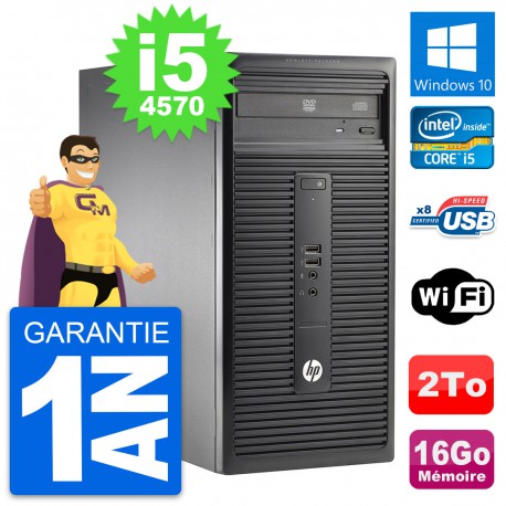 PC Tour HP 280 G1 MT Intel Core i5-4570 RAM 16Go Disque Dur 2To Windows 10 Wifi