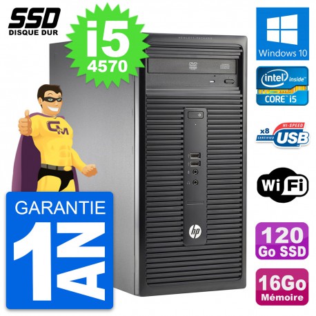 PC Tour HP 280 G1 MT Intel Core i5-4570 RAM 16Go SSD 120Go Windows 10 Wifi