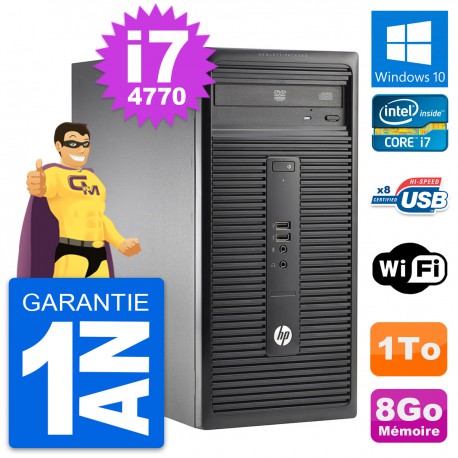 PC Tour HP 280 G1 MT Intel Core i7-4770 RAM 8Go Disque Dur 1To Windows 10 Wifi