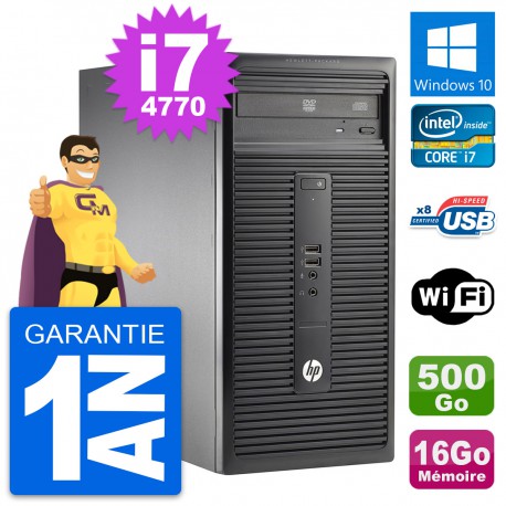PC Tour HP 280 G1 MT Intel Core i7-4770 RAM 16Go Disque 500Go Windows 10 Wifi