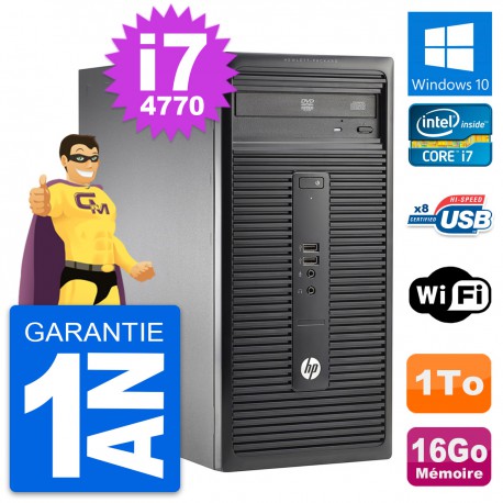 PC Tour HP 280 G1 MT Intel Core i7-4770 RAM 16Go Disque Dur 1To Windows 10 Wifi